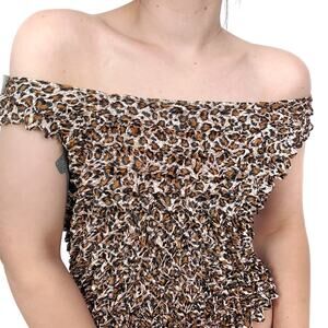 Animal Print Popcorn Y2K Tank Top OS NWT Leopard